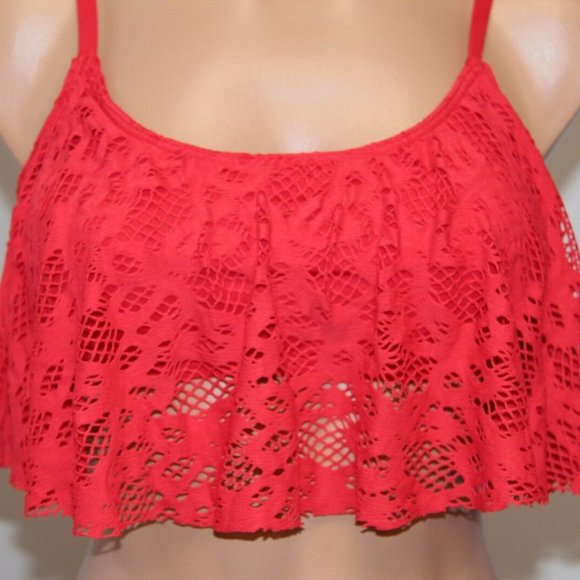 NWT Kenneth Cole Reaction Bikini Swim Skirt Bra Crochet LIP size S M L - Picture 6 of 7
